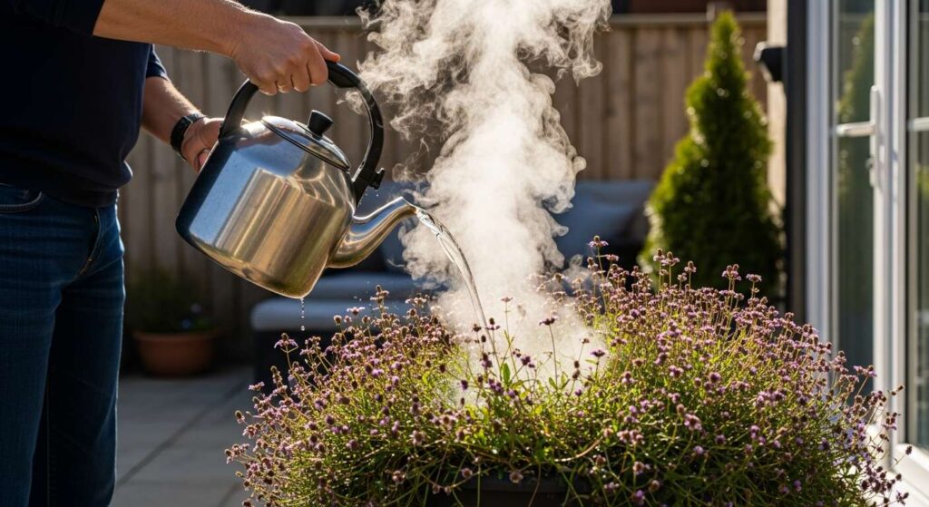 Instantly Kill Patio Weeds with Boiling Water: how Heat Destroys Plant Cells on Contact