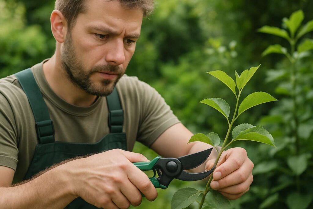 The pruning-angle method that prevents plant disease: how clean cuts stop water pooling