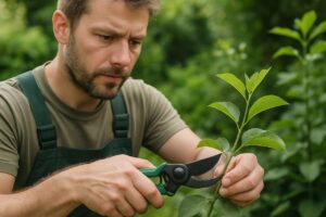 The pruning-angle method that prevents plant disease: how clean cuts stop water pooling